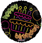 Happy Birthday Neon Cake 18″ Globo Gellibean