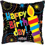 Convergram Mylar & Foil Happy Birthday Neon Candle 18″ Balloon