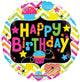Happy Birthday Neon Cupcake 18″ Gellibean Balloon