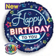 Happy Birthday Neon Glow 18″ Balloon