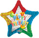 Happy Birthday Patterned Star Prismatic 18″ Balloon