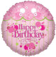Happy Birthday Pink Floral 18″ Balloon