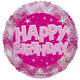 Happy Birthday Pink Holographic 18″ Balloon
