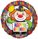 Convergram Mylar & Foil Happy Birthday Prismatic Clown 09″ Balloon