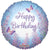 Happy Birthday Purple Lilacs & Butterflies Prismatic 18″ Balloon