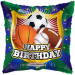 Feliz Cumpleaños Escudo Deportes 18″ Globo