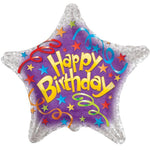 Convergram Mylar & Foil Happy Birthday Stars & Streamers 36″ Balloon