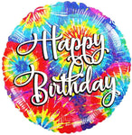 Convergram Mylar & Foil Happy Birthday Tie Dye Ink Blots 18″ Balloon