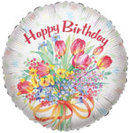 Convergram Mylar & Foil Happy Birthday Tulips 18″ Balloon