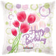 Happy Birthday Tulips 18″ Clear View Balloon