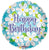 Convergram Mylar & Foil Happy Birthday White Daisies 18″ Balloon