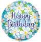 Happy Birthday White Daisies 18″ Balloon