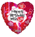 Happy Birthday With Love Heart 18″ Balloon