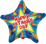 Convergram Mylar & Foil Happy Father's Day Blue and Gold Star 18″ Balloon