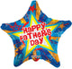 Happy Father's Day Blue and Gold Star 18″ Balloon