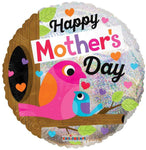 Convergram Mylar & Foil Happy Mother's Day Birds Holographic 18″ Balloon