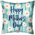 Convergram Mylar & Foil Happy Mother's Day Daisies Mint Green 18″ Balloon