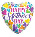 Convergram Mylar & Foil Happy Mother's Day Hearts 18″ Balloon
