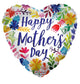 Feliz Día de la Madre Flores Pintadas Globo 18″