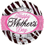 Convergram Mylar & Foil Happy Mother's Day Zebra Pattern 18″ Balloon