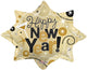 Happy New Year Star Burst Shape 28″ Balloon