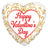 Convergram Mylar & Foil Happy Valentine's Day Gold Ornaments Foil Balloon Balloon
