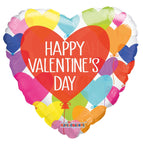 Convergram Mylar & Foil Happy Valentine's Day Hearts 18″ Balloon