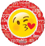 Convergram Mylar & Foil Happy Valentine's Day Kiss Emoji 18″ Balloon