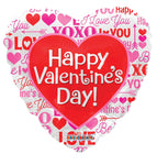 Convergram Mylar & Foil Happy Valentine's Day Love Messages 18″ Balloon