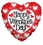 Convergram Mylar & Foil Happy Valentine's Day Many Hearts 18″ Balloon