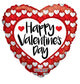 Happy Valentine's Day Red White Hearts 18″ Balloon