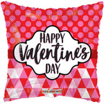 Convergram Mylar & Foil Happy Valentine's Day Square 18″ Balloon