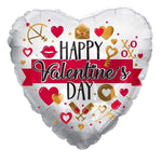 Convergram Mylar & Foil Happy Valentine's Day XOXO Red Gold Heart 18″ Balloon