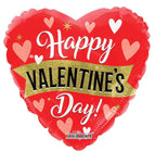 Convergram Mylar & Foil Happy Valentines Day Red with Holographic Heart 18″ Balloon