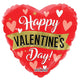 Feliz Día de San Valentín Globo Rojo con Corazón Holográfico 18″