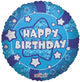 Holographic Blue Happy Birthday 18″ Balloon