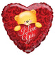 I Love Bear Over Roses Heart 18″ Globo