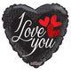 I Love You Black Heart 18″ Balloon