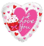 Convergram Mylar & Foil I Love You Cupcake 18″ Gellibean Balloon