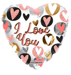 Convergram Mylar & Foil I Love You Glitter Hearts 18″ Balloon