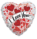 Convergram Mylar & Foil I Love You Holographic Hearts 18″ Balloon