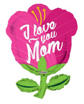 Convergram Mylar & Foil I Love You Mom Tulip Shape GelliBean 28″ Balloon