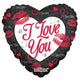 I Love You Pink Kisses 18″ Balloon