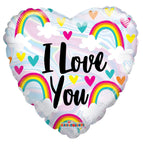 Convergram Mylar & Foil I Love You Rainbow & Hearts 18″ Balloon