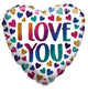 I Love You Rainbow Hearts Holographic 18″ Balloon