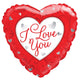 I Love You Red and White 18″ Balloon