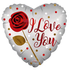 Convergram Mylar & Foil I Love You Rose Matte Heart 18″ Balloon