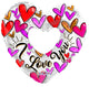 I Love You Trendy Hearts 36″ Balloon