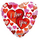 I Love You Two Big Hearts Foil 18" Balloon