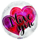 I Love You Watercolor Hearts 18" Balloon